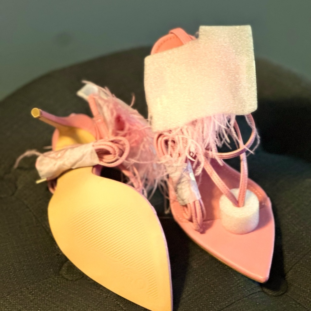 Olivia Summer pink heeled sandal.